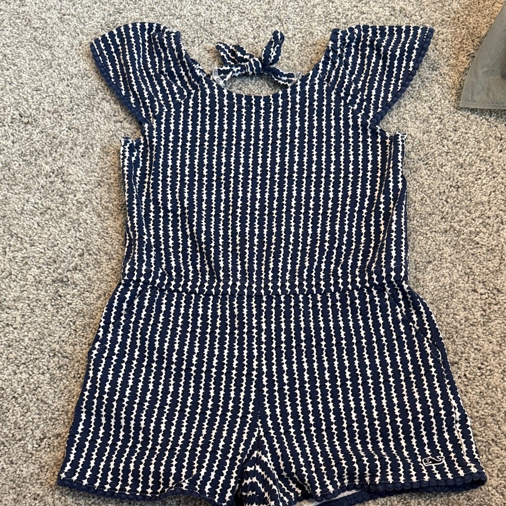 Vineyard Vines Blue and White Striped Kids Romper